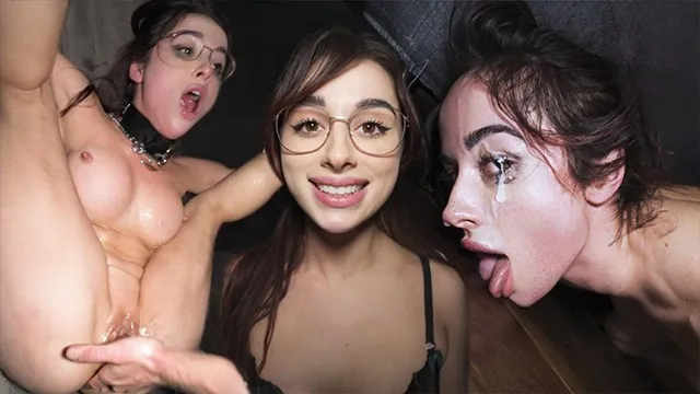 Aubrey Reid gets her big tits licked and her face creamed in a hot homemade threesome with a dirty daddy